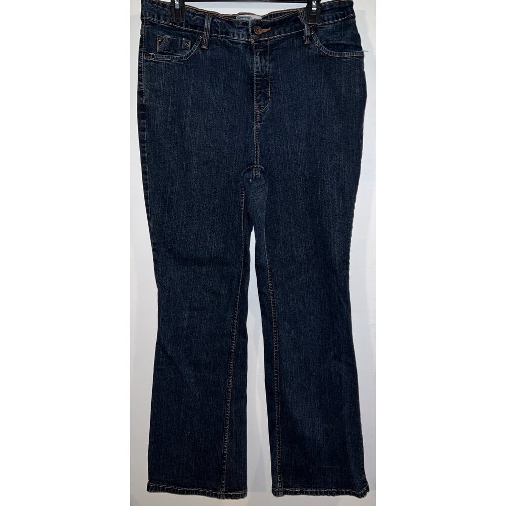 Levis Signature Bootcut Jeans Misses Size 14 Medium Dark Wash Denim